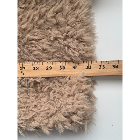 Me Jane Womens Faux Fur Shaggy Vest Sz L Tan Open Front Outerwear 60’s Cher Boho - Picture 8 of 8